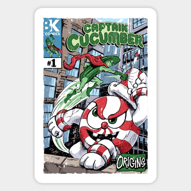 Captain Cucumber #1 Magnet by djkopet